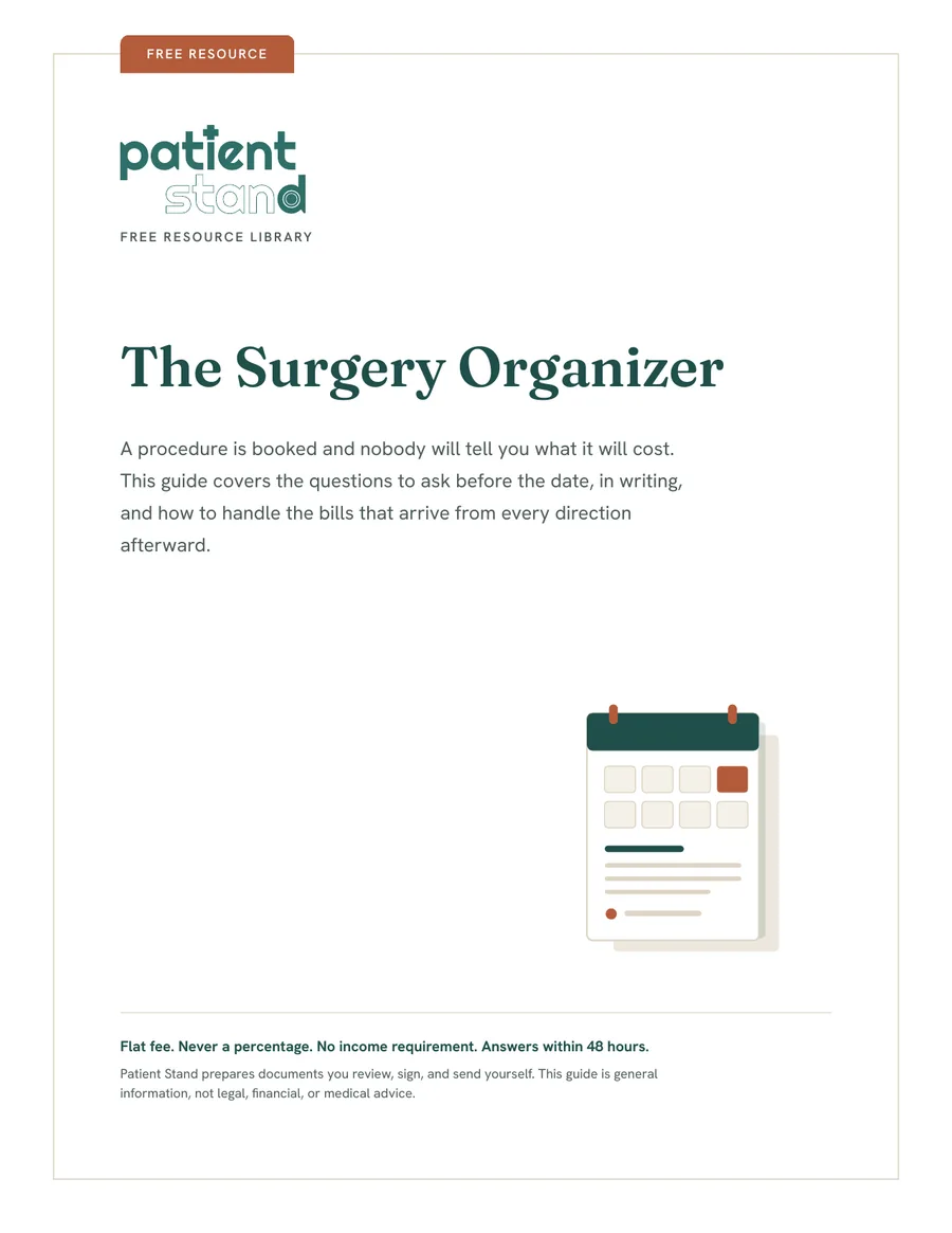 Cover of The Surgery Organizer guide.